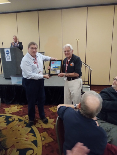 W1JR receives QST cover award from ARRL NE Dir AB1OC, Aug. 2024